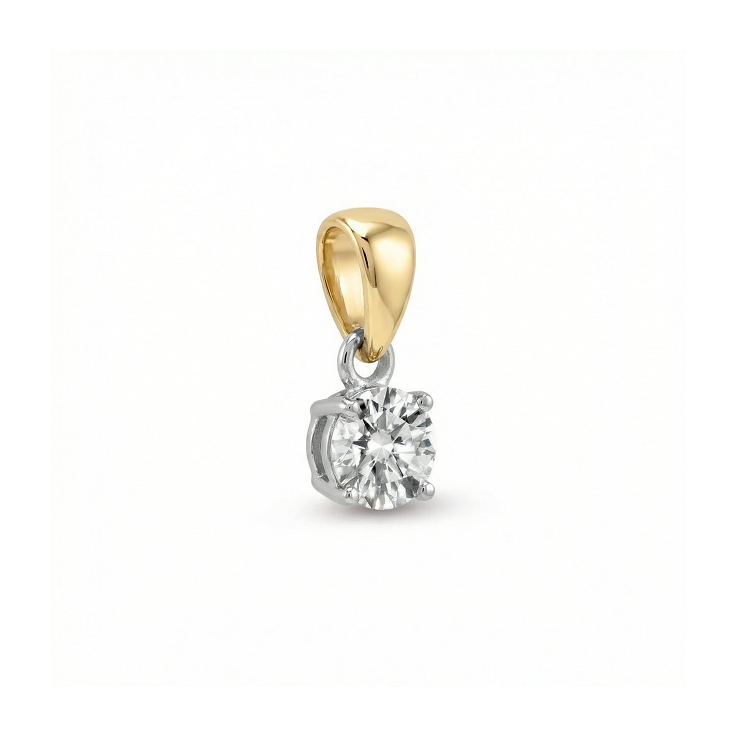 Lab Grown Diamond Claw Set Pendant in 18ct Yellow Gold