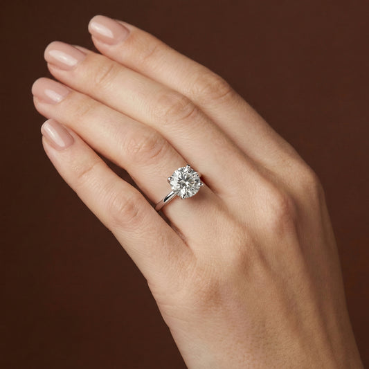 2.07ct Round Brilliant Cut Hidden Halo Solitaire Engagement Ring - D/E, VVS/VS - IGI - 18ct White Gold