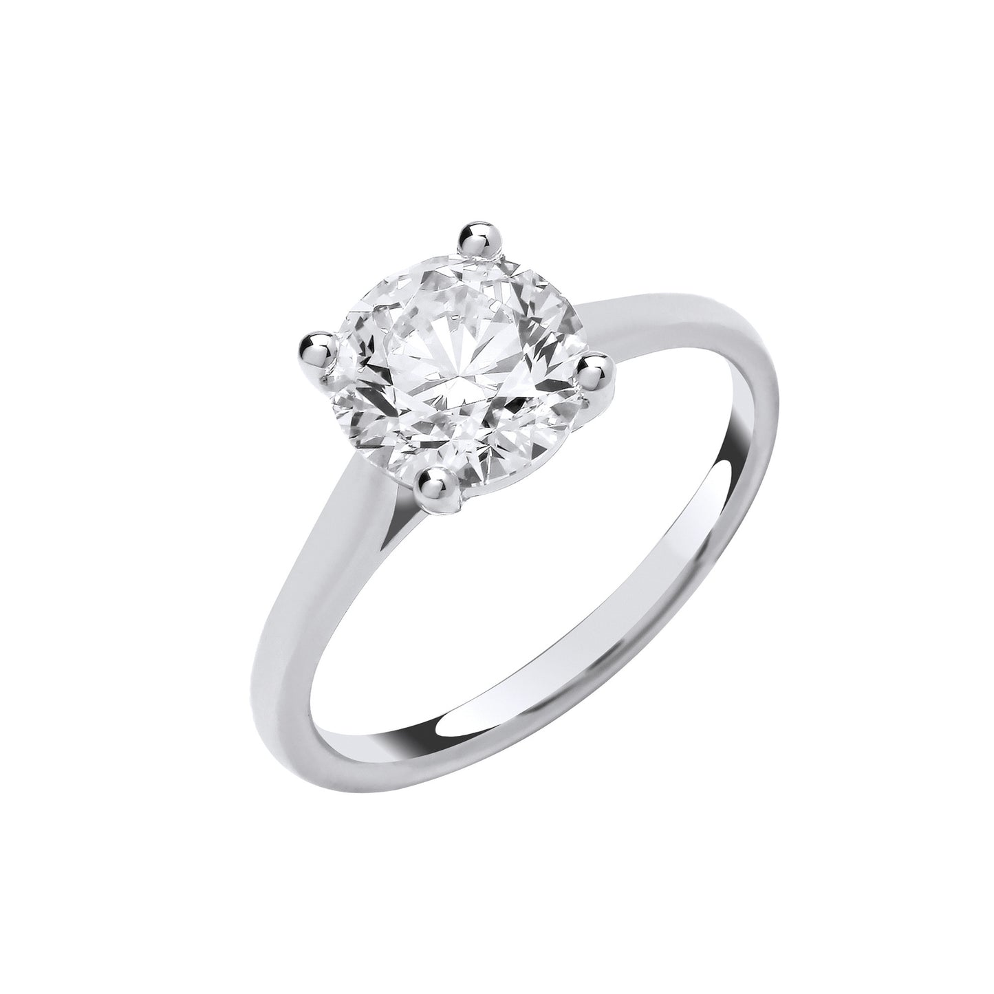 3.00ct Round Brilliant Cut Solitaire Engagement Ring - D/E, VVS/VS - IGI - 18ct White Gold