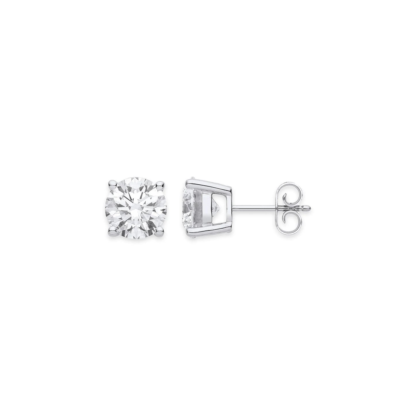 2.00ct Lab Grown Diamond Stud Earrings - D/E - VVS/VS - IGI Certified - 18ct White Gold