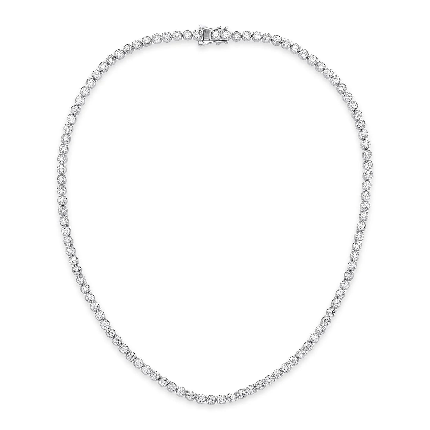 20ct Lab Grown Diamond Tennis Necklace - D/E/F - VVS/VS - IGI Certified - 9ct White Gold