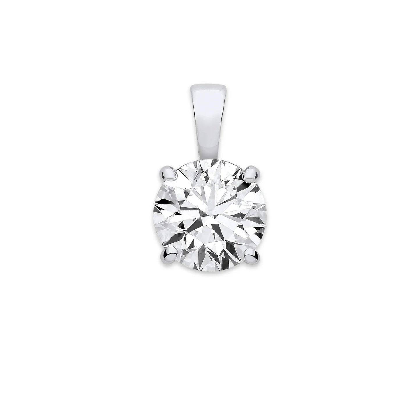 2.00ct Lab Grown Diamond Pendant - D/E - VVS/VS - IGI Certified - 18ct White Gold