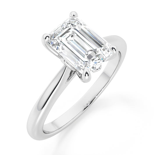Emerald Cut Engagement Ring - 2ct+, E/F, VVS - Platinum