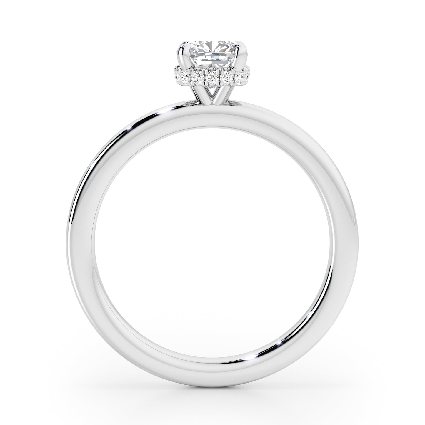 Cushion Cut Hidden Halo Engagement Ring - 2ct+, E/F, VVS - Platinum