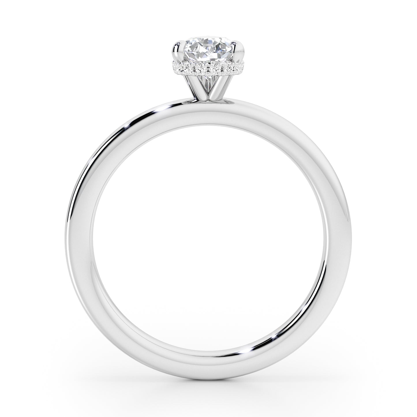 Pear Cut Hidden Halo Engagement Ring - 2ct+, E/F, VVS - Platinum