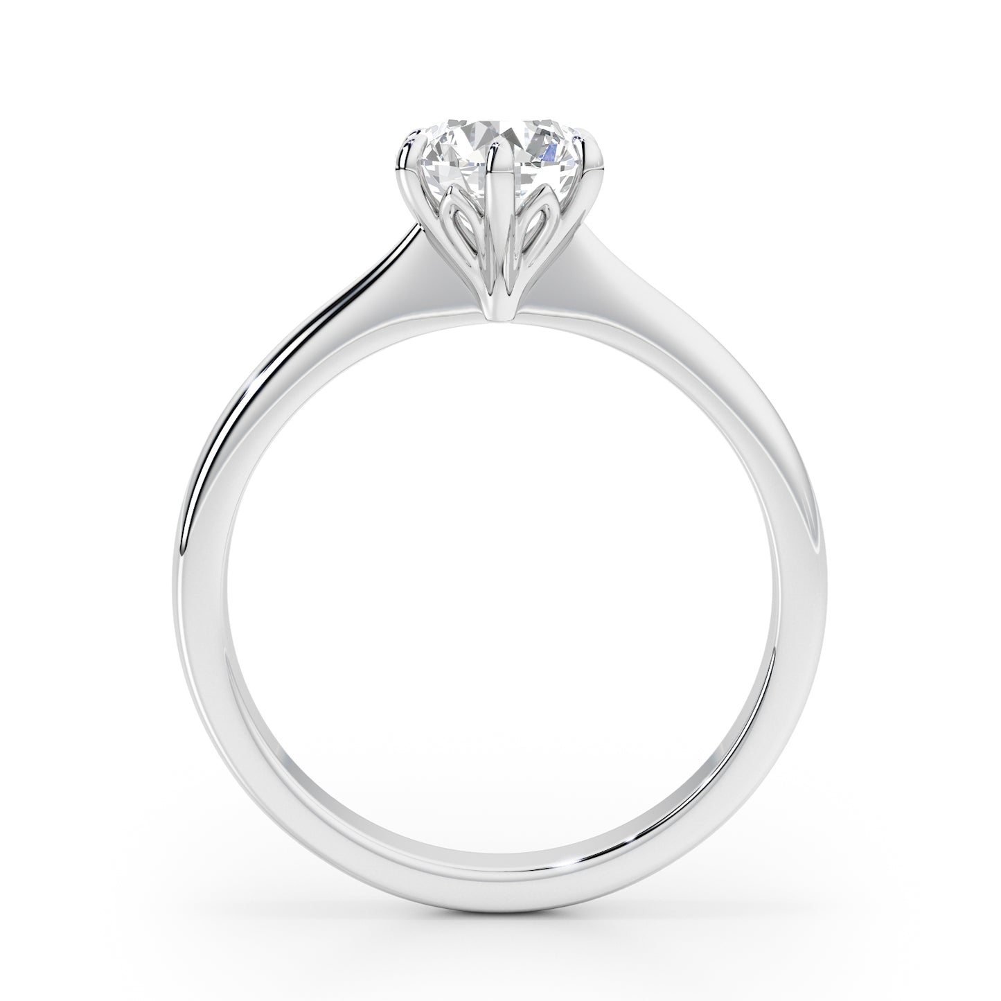 Classic 6 Claw Round Brilliant Cut Solitaire Engagement Ring - 2ct+, E/F, VVS - Platinum