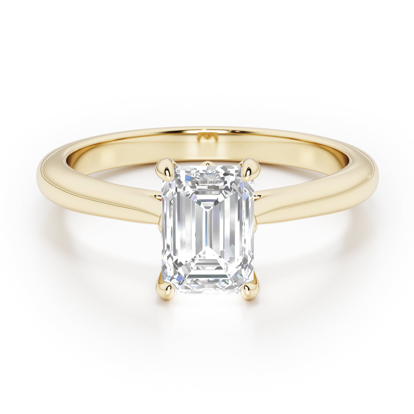 Emerald Cut Engagement Ring - 2ct+, E/F, VVS - 18ct Yellow Gold