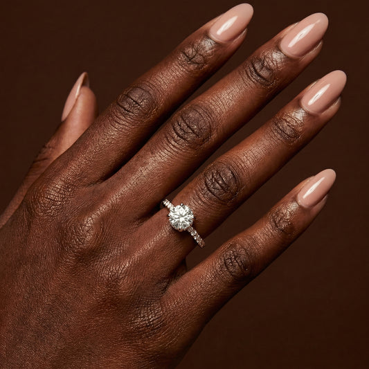 Classic Round Brilliant Cut Hidden Halo with Diamond Shoulders Engagement Ring - 2ct+, E/F, VVS - 18ct Yellow Gold