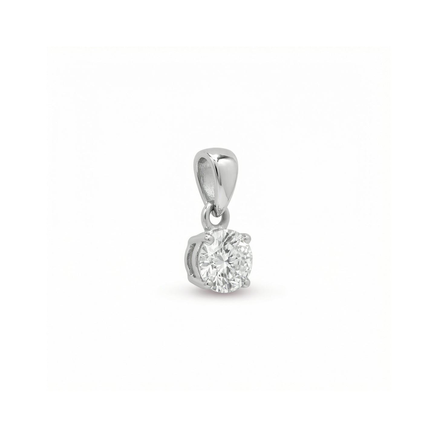 Lab Grown Diamond Claw Set Pendant in 18ct White Gold