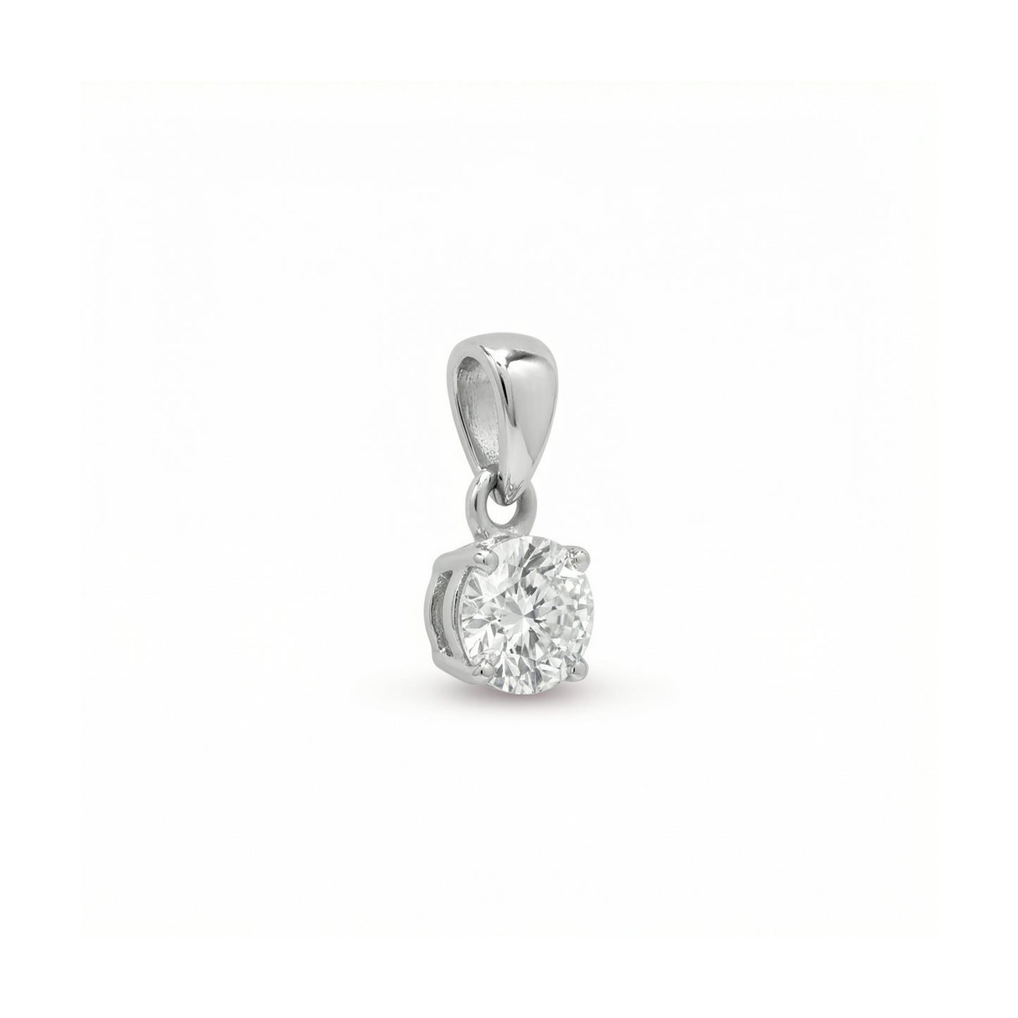 Lab Grown Diamond Claw Set Pendant in 18ct White Gold