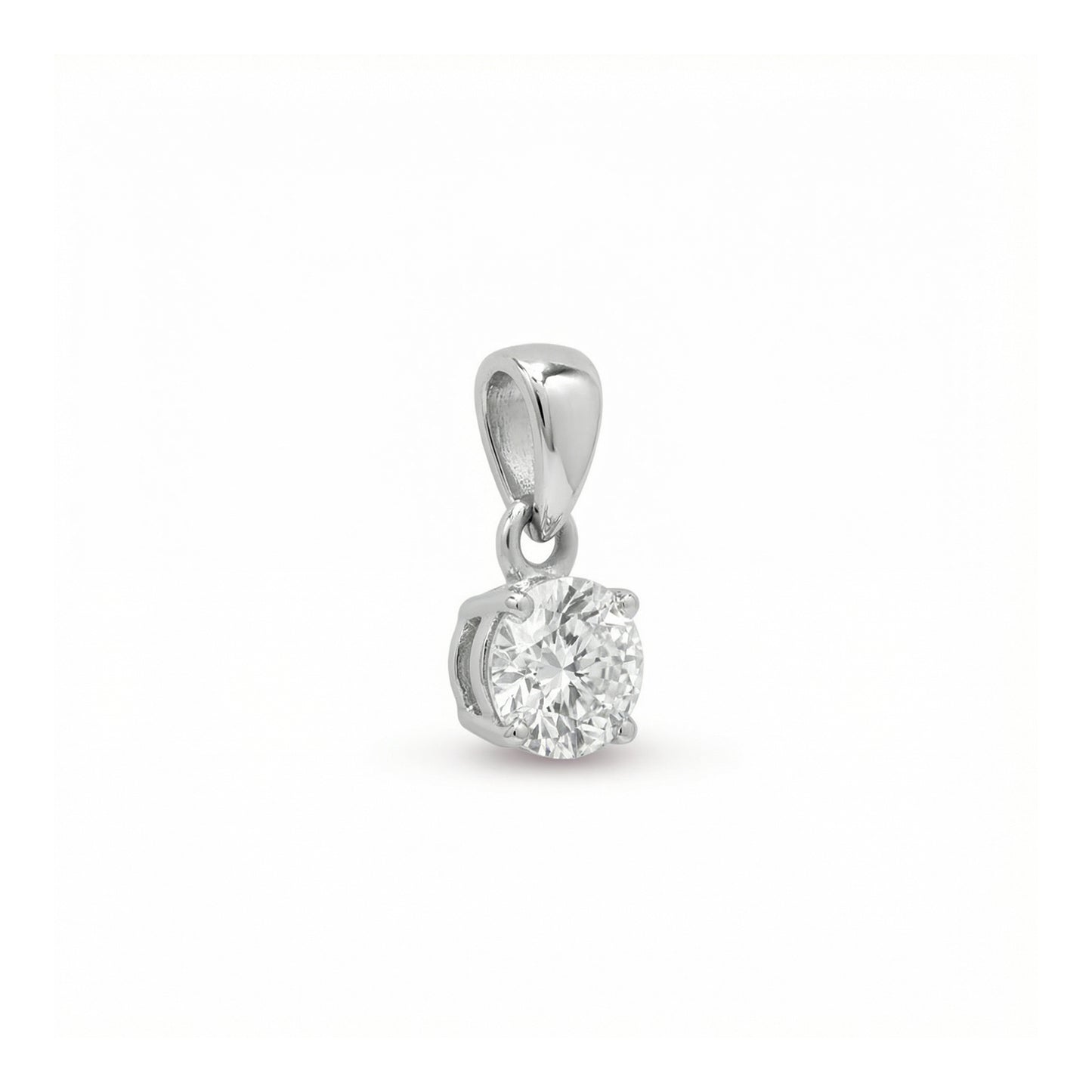 Lab Grown Diamond Claw Set Pendant in 18ct White Gold