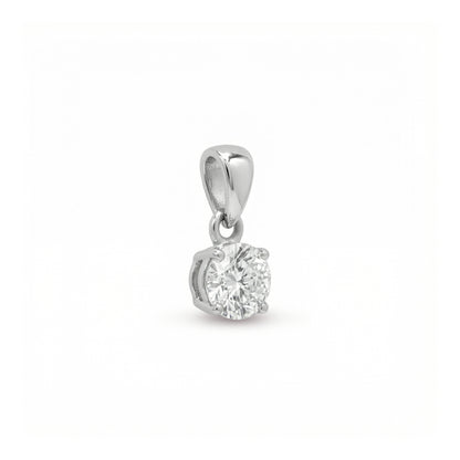 Lab Grown Diamond Claw Set Pendant in 18ct White Gold