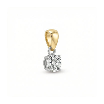 Lab Grown Diamond Claw Set Pendant in 18ct Yellow Gold