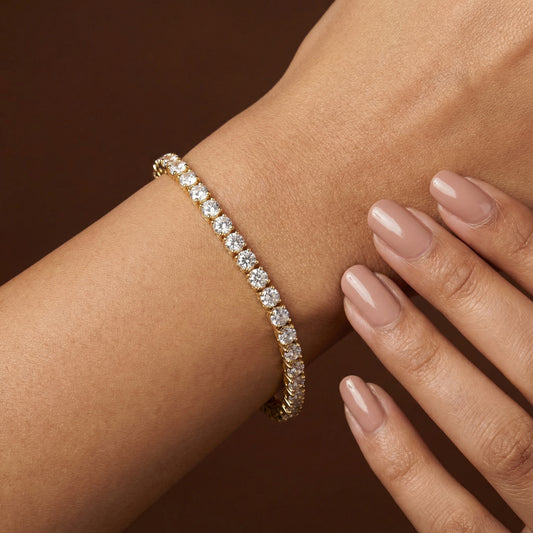 4.00ct Lab Grown Diamond Tennis Bracelet - 9ct Yellow Gold