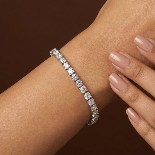 8.00ct Lab Grown Diamond Tennis Bracelet - 9ct White Gold