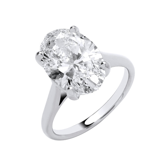 5.00ct Oval Cut Solitaire Engagement Ring - D/E, VVS/VS - IGI - 18ct White Gold