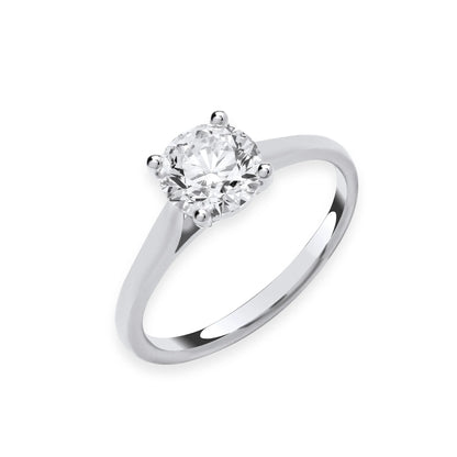 2.00ct Round Brilliant Cut Solitaire Engagement Ring - D/E, VVS/VS - IGI - 18ct White Gold