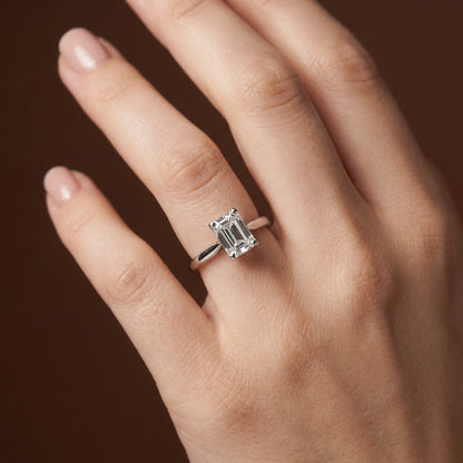 1.00ct Emerald Cut Solitaire Engagement Ring - D/E, VVS/VS - IGI - 18ct White Gold