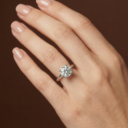 3.00ct Round Brilliant Cut Solitaire Engagement Ring - D/E, VVS/VS - IGI - 18ct White Gold