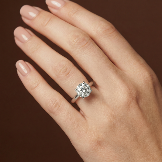 3.00ct Round Brilliant Cut Solitaire Engagement Ring - D/E, VVS/VS - IGI - 18ct White Gold