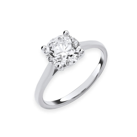 3.00ct Round Brilliant Cut Solitaire Engagement Ring - D/E, VVS/VS - IGI - 18ct White Gold