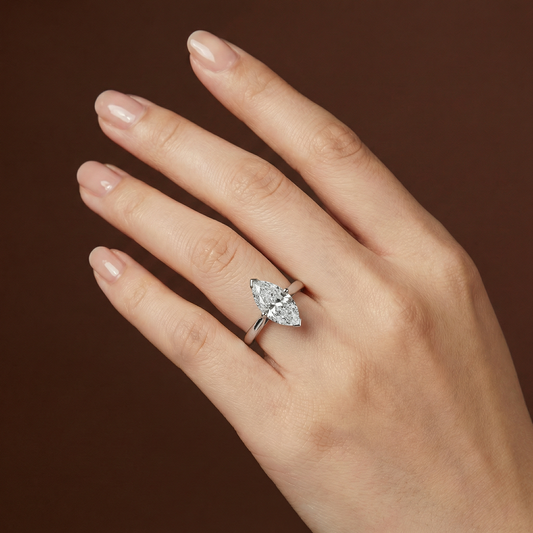 2.00ct Marquise Cut Solitaire Engagement Ring - D/E, VVS/VS - IGI - 18ct White Gold