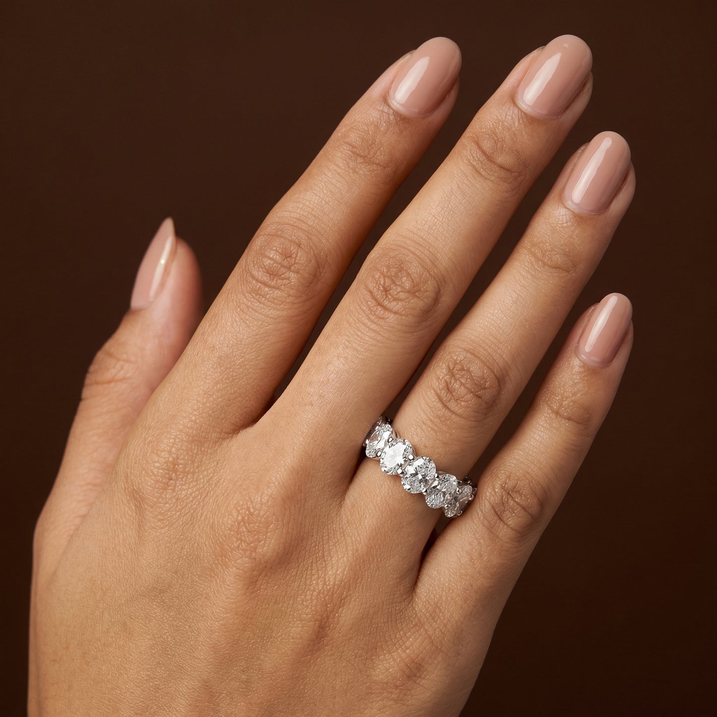 7.00ct Oval Cut Lab Grown Eternity Ring