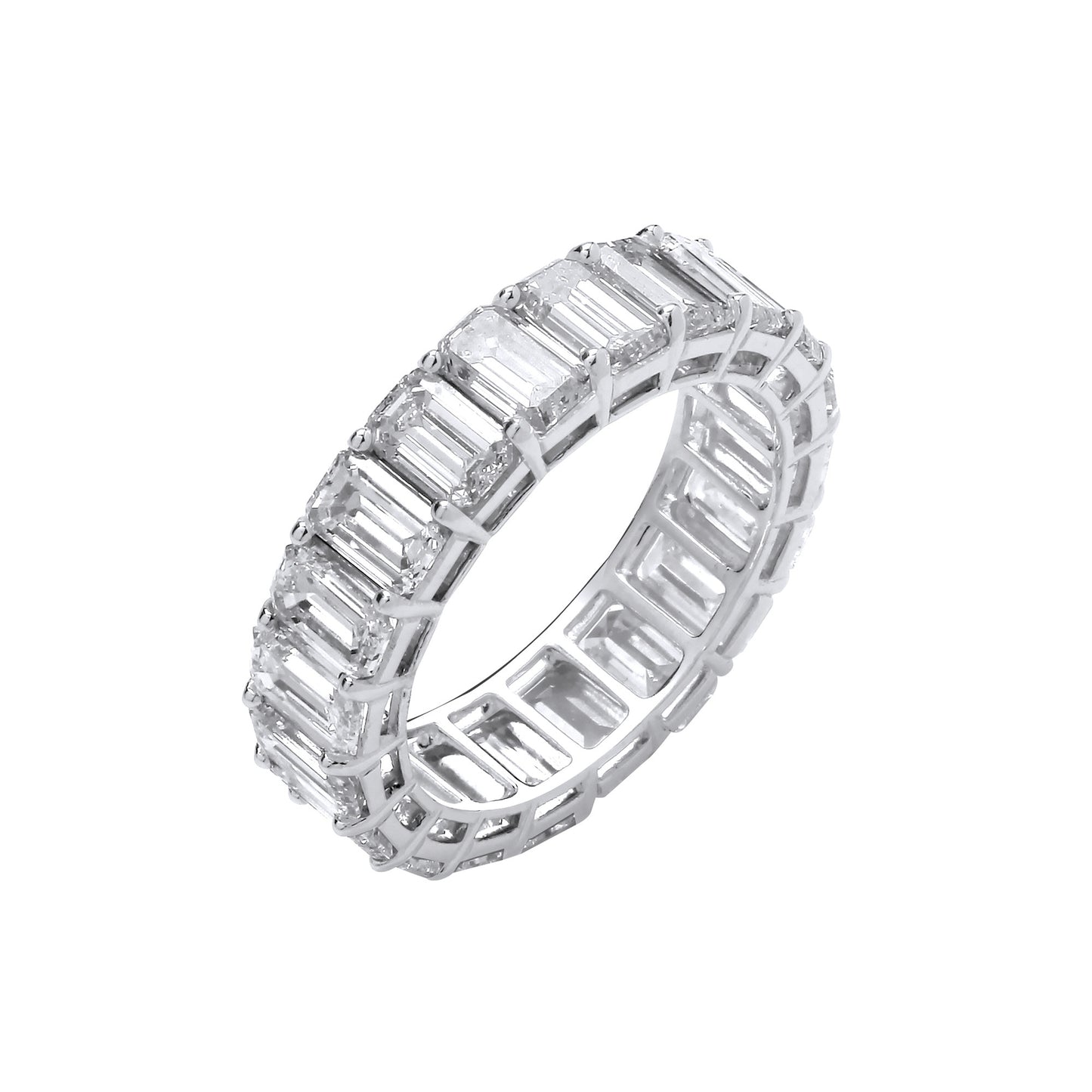 6.00ct Emerald Cut Lab Grown Eternity Ring