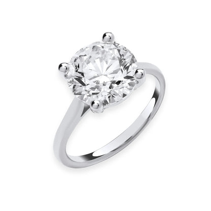 4.00ct Round Brilliant Cut Solitaire Engagement Ring - D/E, VVS/VS - IGI - 18ct White Gold