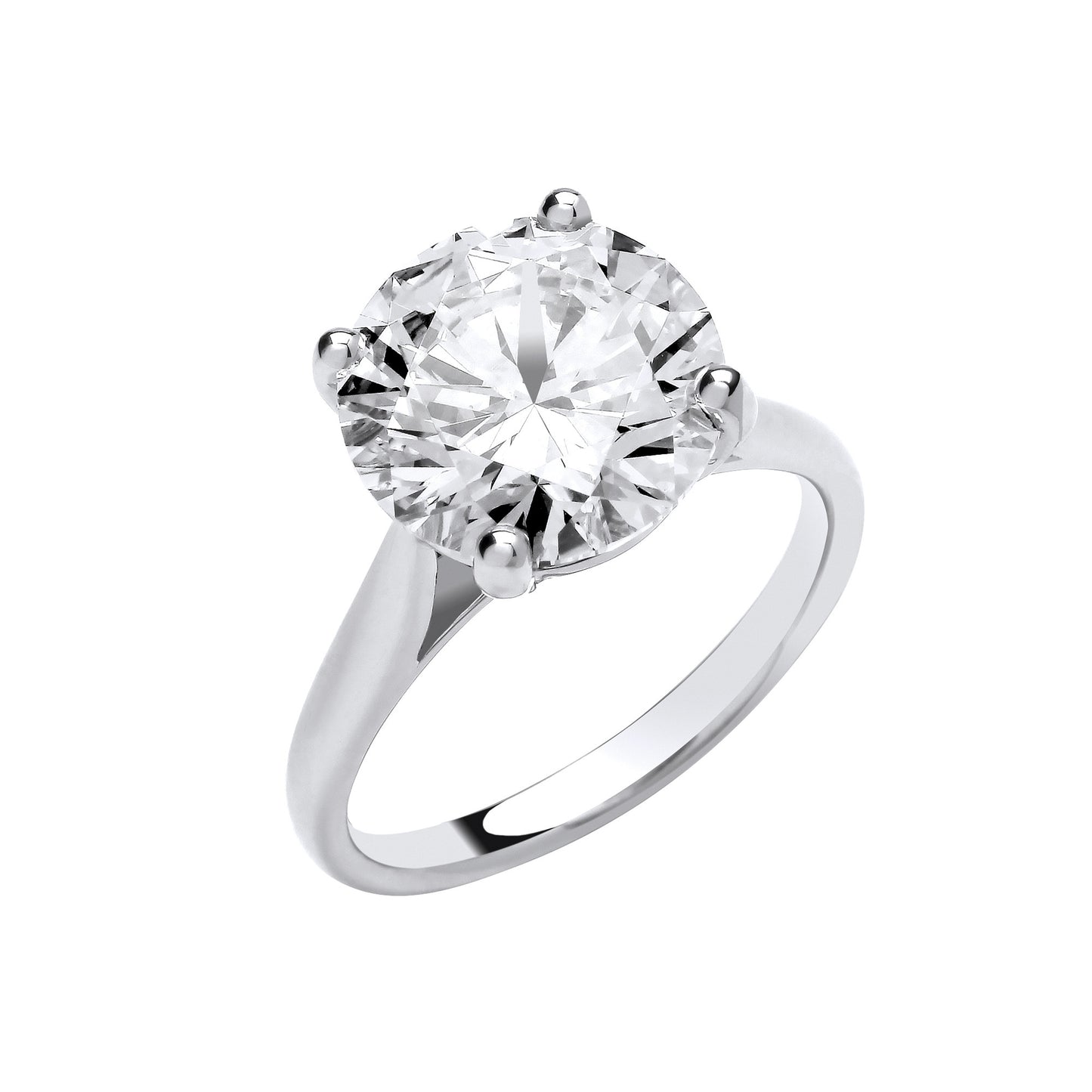 5.00ct Round Brilliant Cut Solitaire Engagement Ring - D/E, VVS/VS - IGI - 18ct White Gold