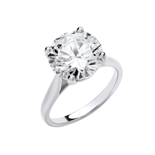 5.00ct Round Brilliant Cut Solitaire Engagement Ring - D/E, VVS/VS - IGI - 18ct White Gold