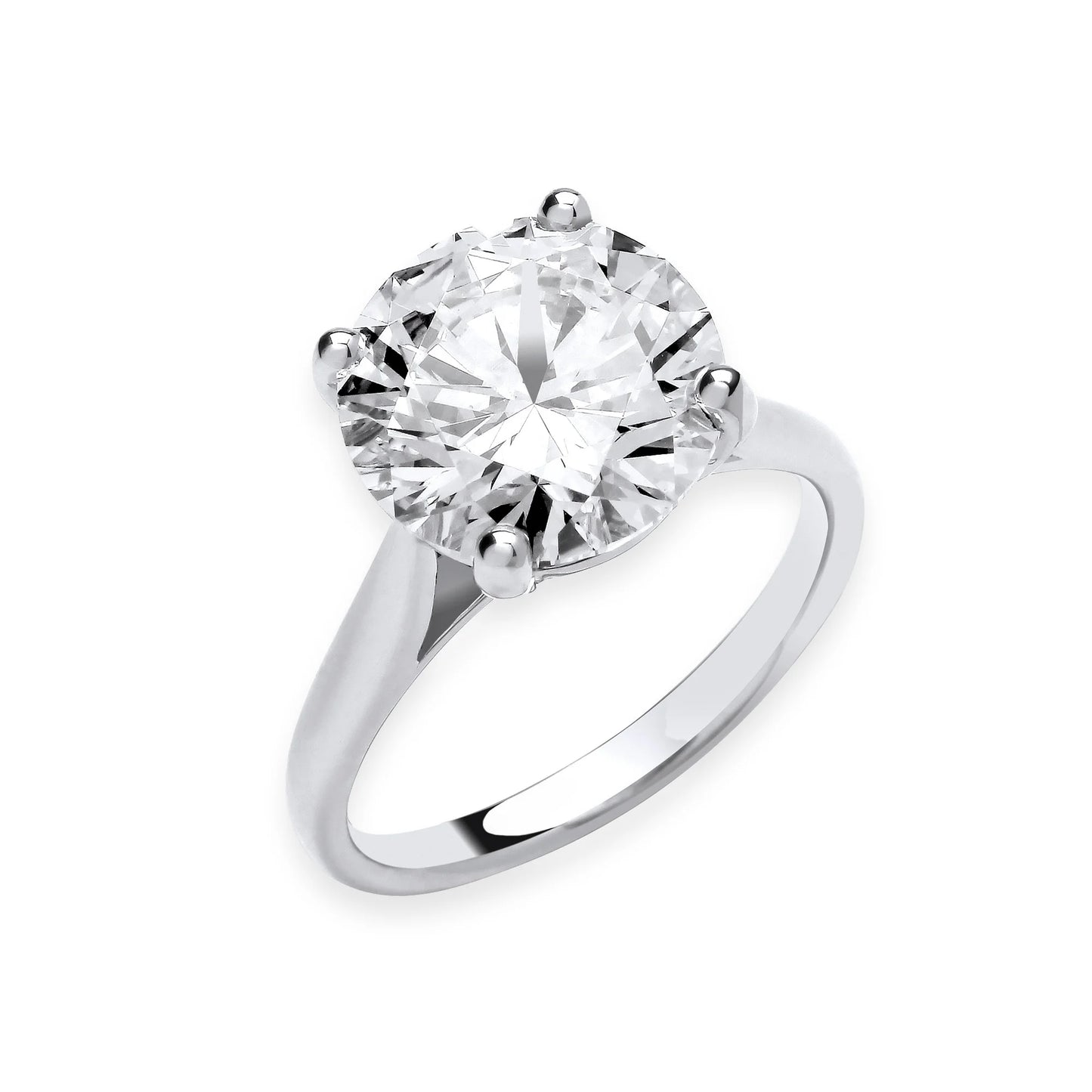 5.00ct Round Brilliant Cut Solitaire Engagement Ring - D/E, VVS/VS - IGI - 18ct White Gold