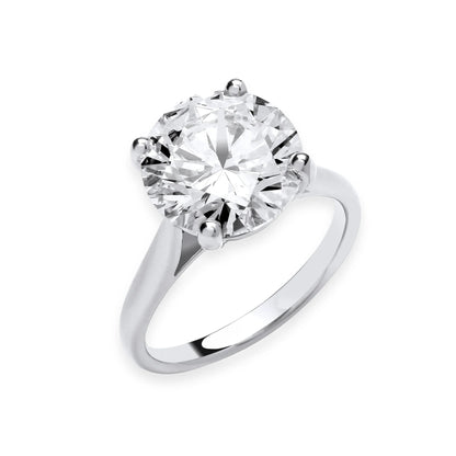 5.00ct Round Brilliant Cut Solitaire Engagement Ring - D/E, VVS/VS - IGI - 18ct White Gold