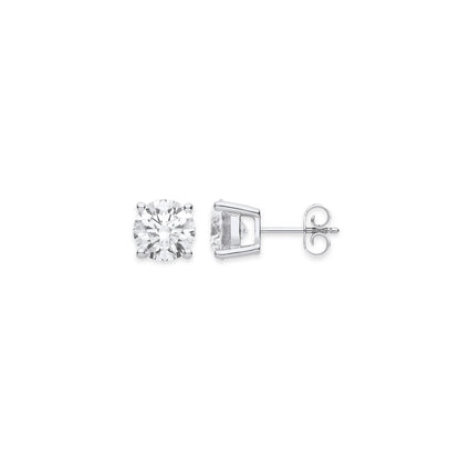 1.00ct Lab Grown Diamond Stud Earrings - D/E - VVS/VS - IGI Certified - 18ct White Gold