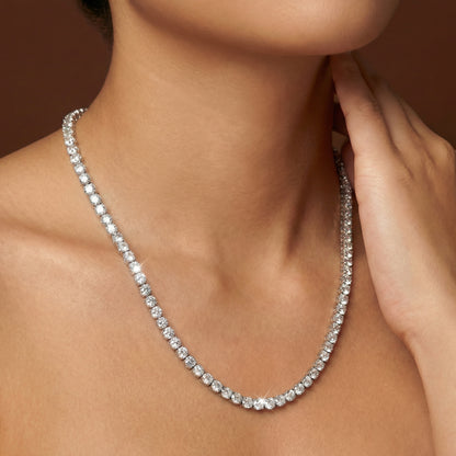 15ct Lab Grown Diamond Tennis Necklace - D/E/F - VVS/VS - IGI Certified - 9ct White Gold