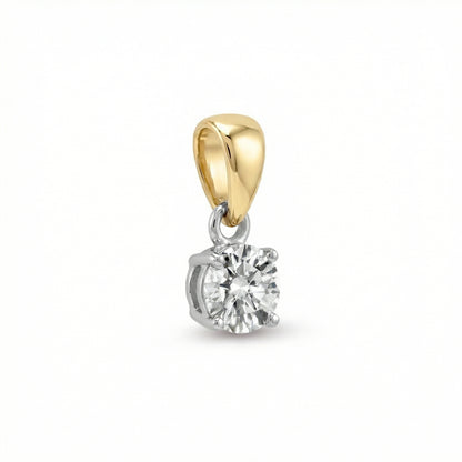 Lab Grown Diamond Claw Set Pendant in 18ct Yellow Gold