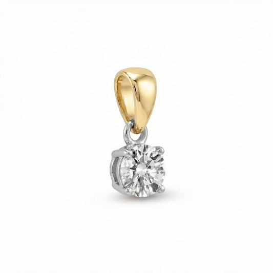 Lab Grown Diamond Claw Set Pendant in 18ct Yellow Gold