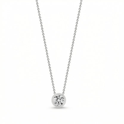 Lab Grown Diamond Rubover Diamond Pendant - 18ct White Gold