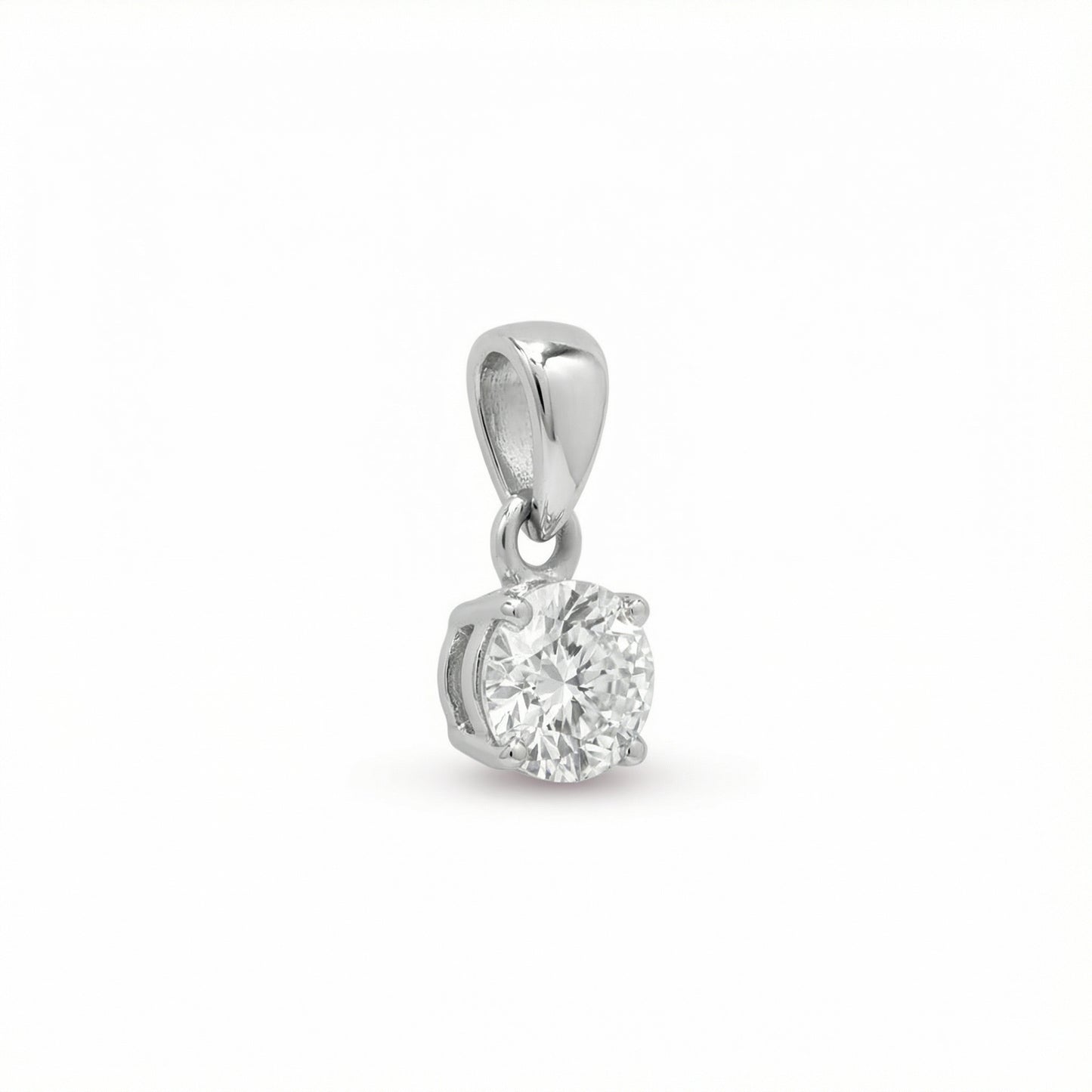 Lab Grown Diamond Claw Set Pendant in 18ct White Gold