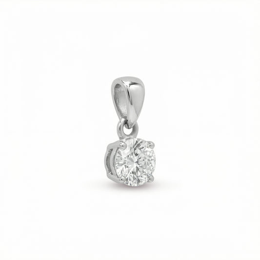 Lab Grown Diamond Claw Set Pendant in 18ct White Gold