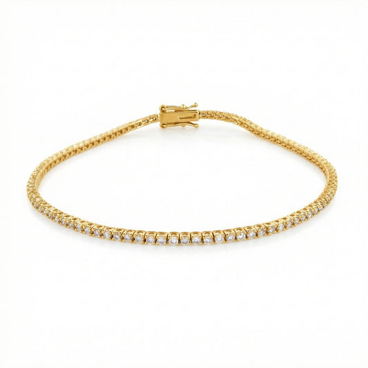 1.00ct Lab Grown Diamond Tennis Bracelet - 9ct Yellow Gold