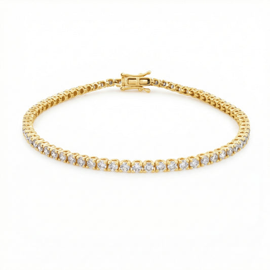 3.00ct Lab Grown Diamond Tennis Bracelet - 9ct Yellow Gold
