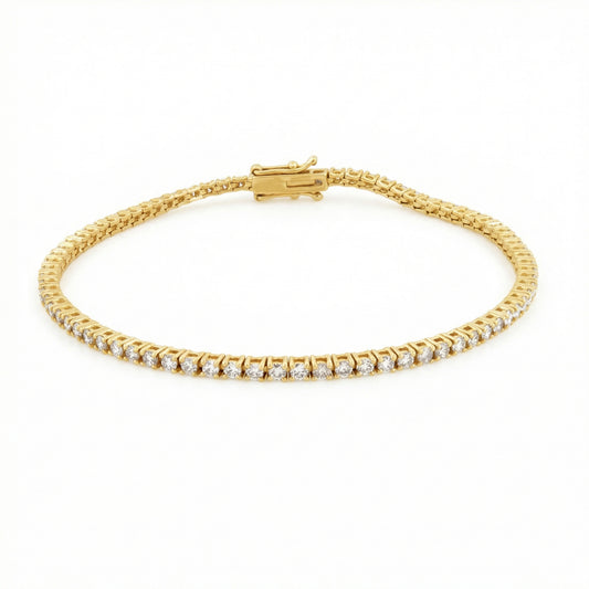 2.00ct Lab Grown Diamond Tennis Bracelet - 9ct Yellow Gold