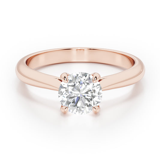 Classic 4 Claw Round Cut Solitaire Engagement Ring - 2ct+, E/F, VVS - 18ct Rose Gold