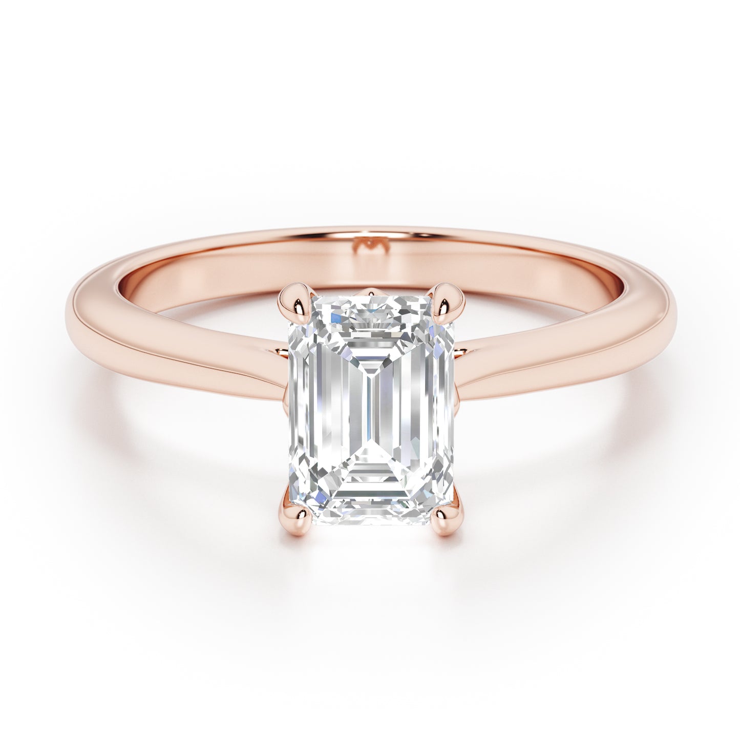 Emerald Cut Engagement Ring - 2ct+, E/F, VVS - 18ct Rose Gold
