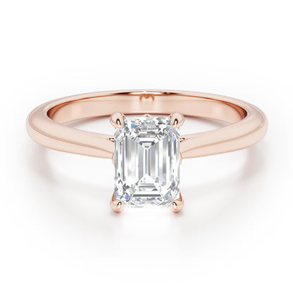 Emerald Cut Engagement Ring - 2ct+, E/F, VVS - 18ct Rose Gold
