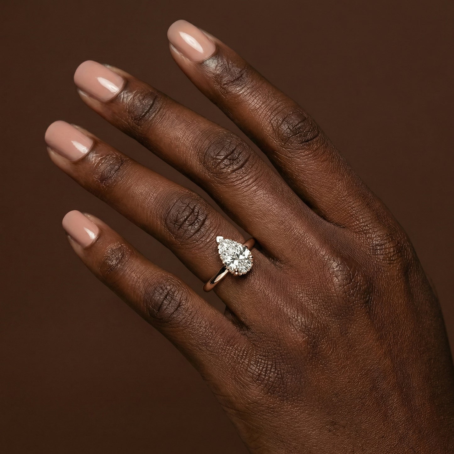 Pear Cut Hidden Halo Engagement Ring - 2ct+, E/F, VVS - 18ct Rose Gold