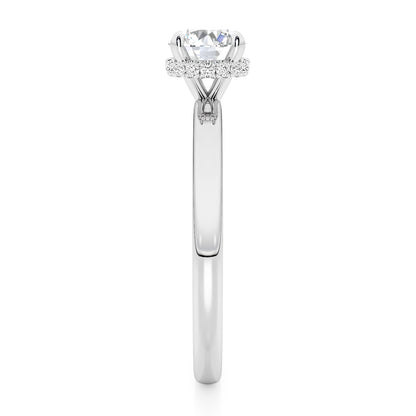 Classic Round Cut Hidden Halo Engagement Ring - 2ct+, E/F, VVS - Platinum