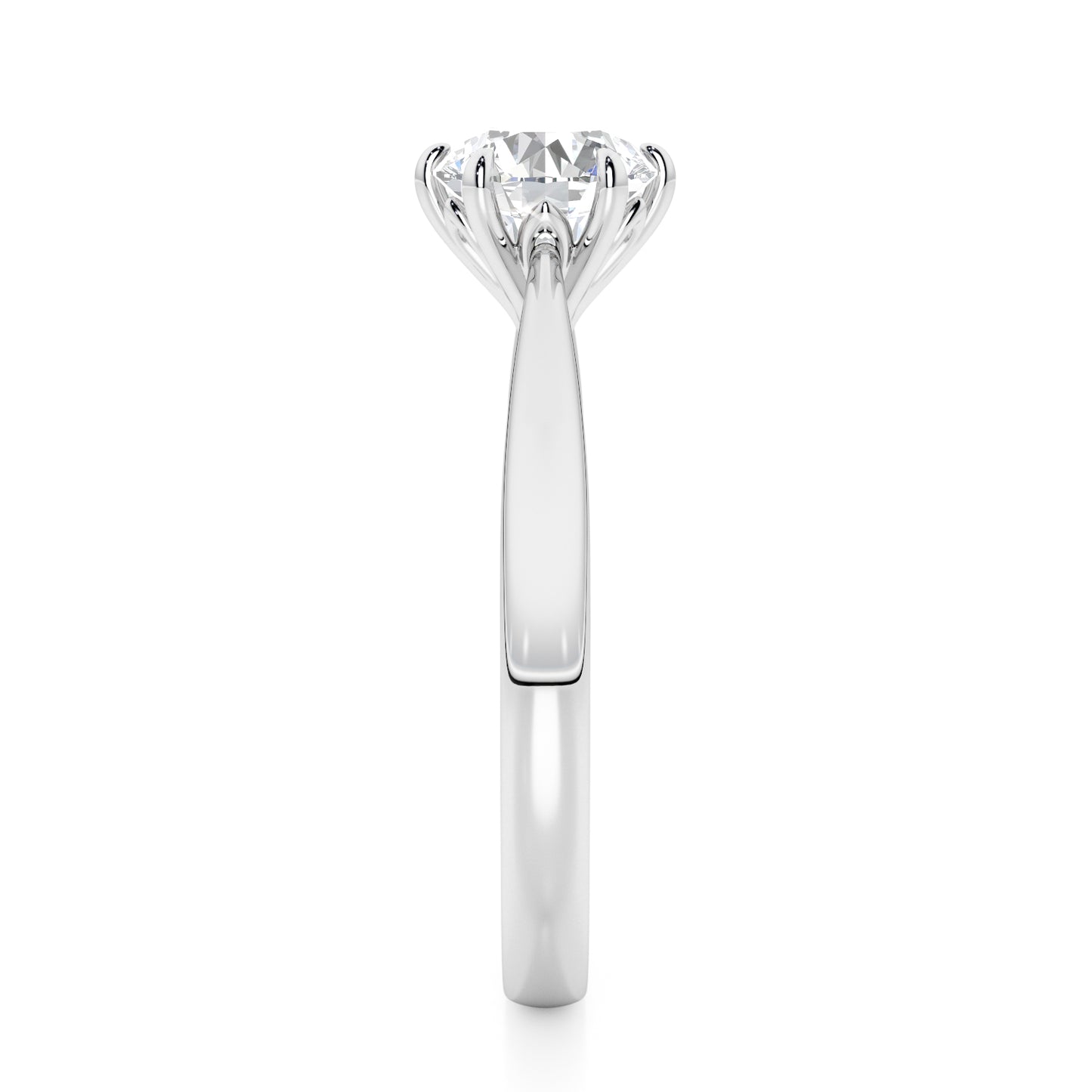 Classic 6 Claw Round Cut Solitaire Engagement Ring - 2ct+, E/F, VVS - Platinum