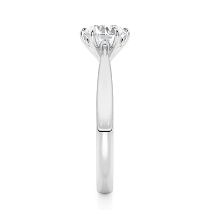 Classic 6 Claw Round Cut Solitaire Engagement Ring - 2ct+, E/F, VVS - Platinum